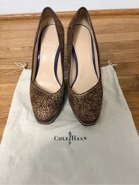 Cole Haan Brown Speckled Leather Pumps